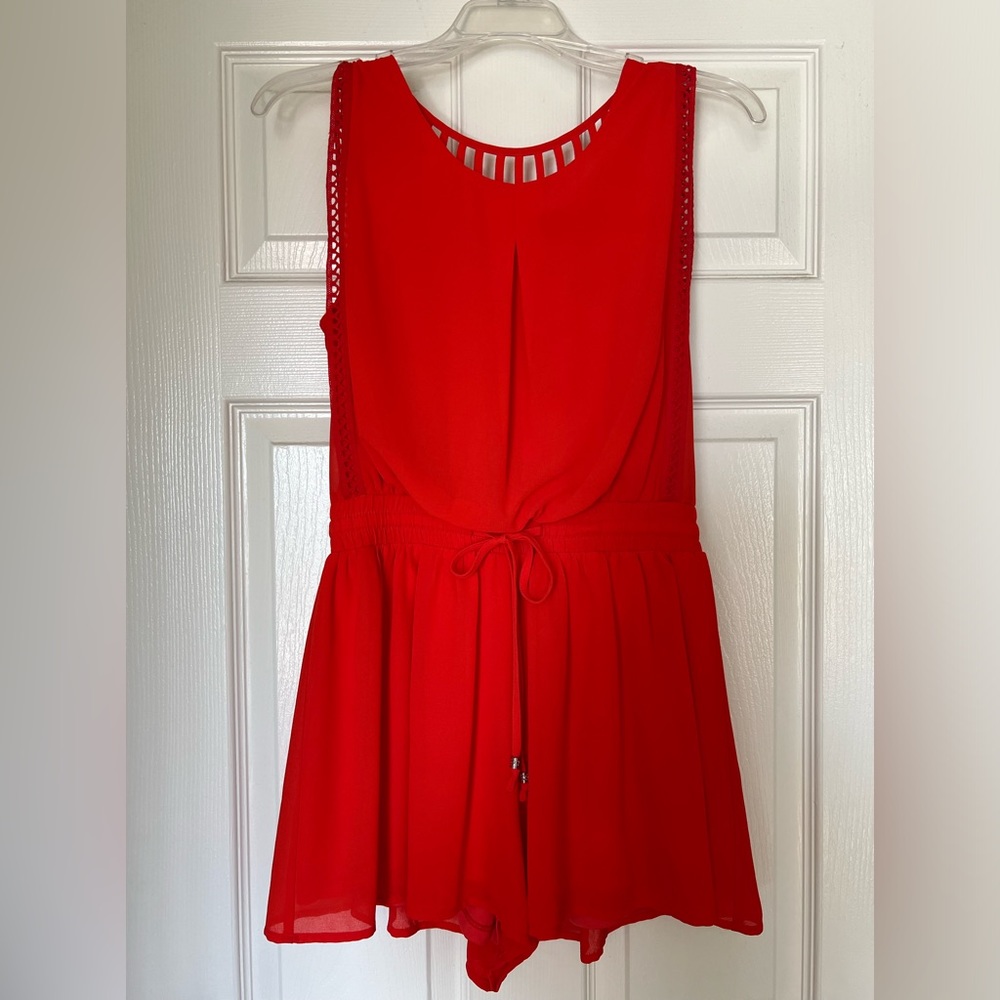 Reddish orange romper